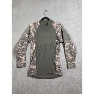 Massif Army Combat Shirt Mens Medium Green ACU Camo Tactical Long Sleeve